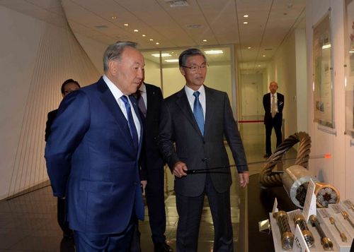 Н.назарбаев дал старт заводу tokyo rope almaty